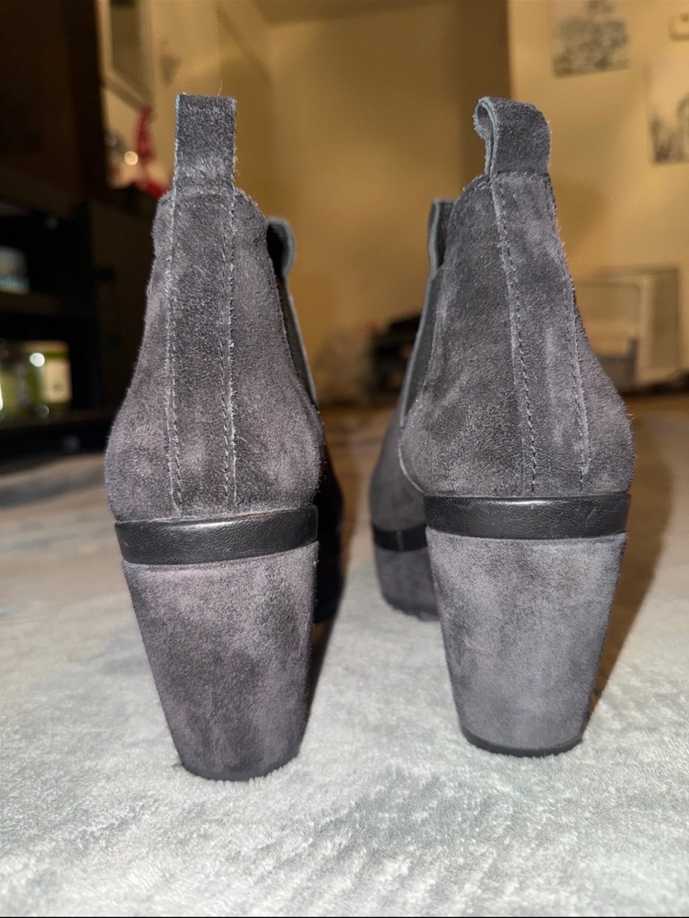 Pedro Garcia Black Suede Platform Chelsea Booties - Picture 4 of 4